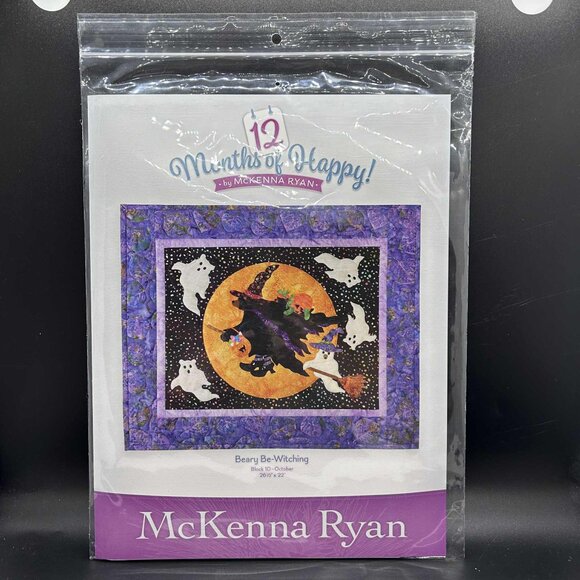 McKenna Ryan Block 10 “Beary Be-Witching” Applique Quilt Sewing Pattern - Picture 1 of 5